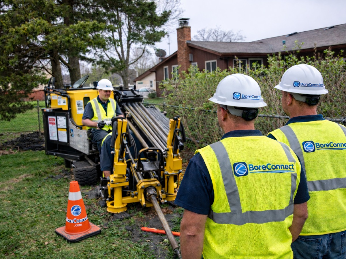 Branded BoreConnect crew with machine
